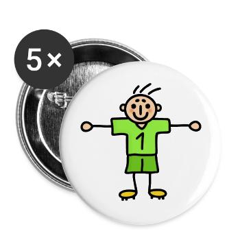 Goalkeeper Number One - Goalkeeper - Handball Football - Buttons large 2.2''/56 mm (5-pack) - white - Front