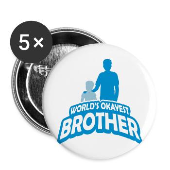 Team Worlds okayest Brother - Buttons large 2.2''/56 mm (5-pack) - white - Front