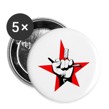 Bad boy warrior - Buttons large 2.2''/56 mm (5-pack) - white - Front