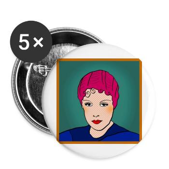 girl 23 2 - Buttons large 2.2''/56 mm (5-pack) - white - Front