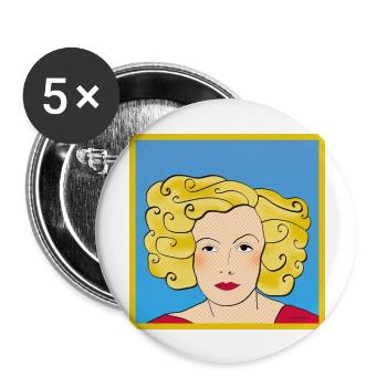 Groovie Chick t-Shirt - Buttons large 2.2''/56 mm (5-pack) - white - Front
