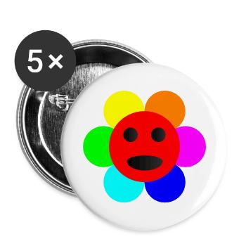 Psycho Flower - Buttons large 2.2''/56 mm (5-pack) - white - Front