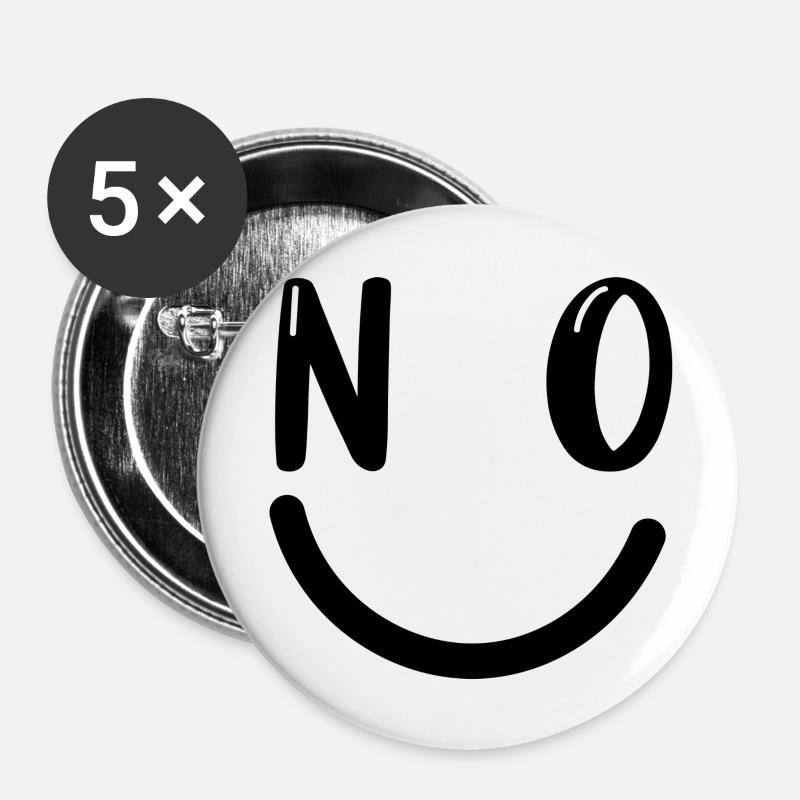 no funny smile - Buttons large 2.2''/56 mm (5-pack) - white