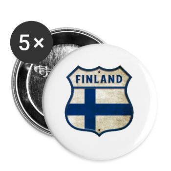 Finland flags coat of arms - Buttons large 2.2''/56 mm (5-pack) - white - Front