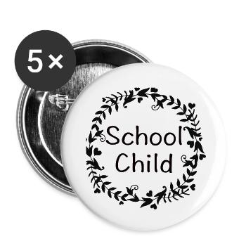 Écolier - Lot de 5 grands badges (56 mm) - blanc - Devant