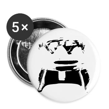 Symbole d’anniversaire du roi de la couronne reine dessiné vecteur - Lot de 5 grands badges (56 mm) - blanc - Devant