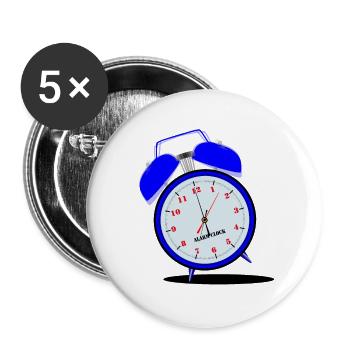 Lauter Wecker klingeln - Buttons groß 56 mm (5er Pack) - Weiß - Vorne