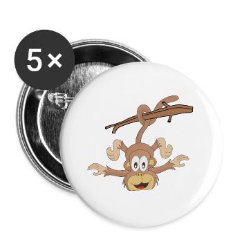 Hanging Monkey - Buttons large 2.2''/56 mm (5-pack) - white - Front