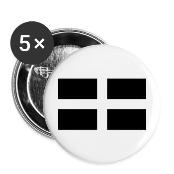 Saint Pirans Flagge von Cornwall - Buttons groß 56 mm (5er Pack) - Weiß - Vorne