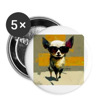 Chihuahua Style - Buttons large 2.2''/56 mm (5-pack) - white - Front