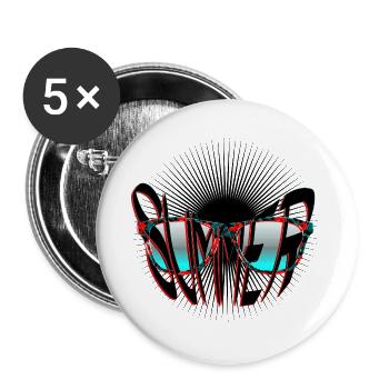 Sonne und Sommer Sonnenbrille - Buttons groß 56 mm (5er Pack) - Weiß - Vorne