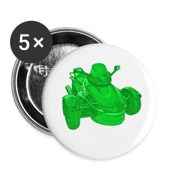 Trike Spyder green - Buttons large 2.2''/56 mm (5-pack) - white - Front