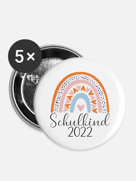 Schulkind2 - Buttons groß 56 mm (5er Pack) - Weiß