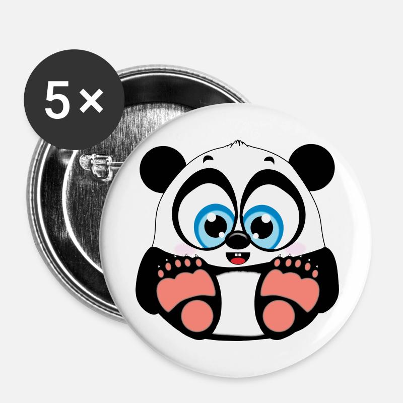 Percy Panda - Buttons large 2.2''/56 mm (5-pack) - white
