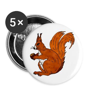 Squirrel - Buttons large 2.2''/56 mm (5-pack) - white - Front