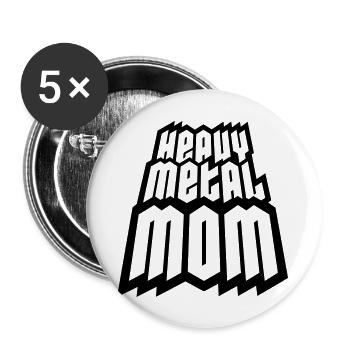 Heavy Metal Mom Logo - Buttons large 2.2''/56 mm (5-pack) - white - Front