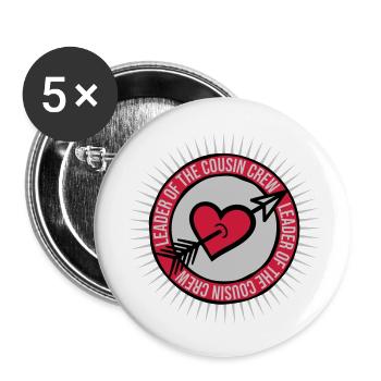 Leader Cousin Crew Team - Buttons large 2.2''/56 mm (5-pack) - white - Front