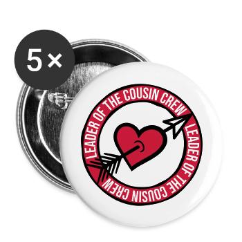 Leader Cousin Crew Team - Buttons large 2.2''/56 mm (5-pack) - white - Front