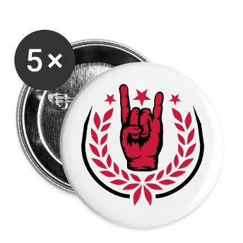 Lorbeerkranz Heavy Metal Logo - Buttons groß 56 mm (5er Pack) - Weiß - Vorne