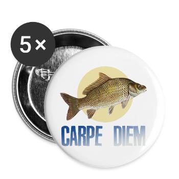 Nutze den Tag - Buttons groß 56 mm (5er Pack) - Weiß - Vorne
