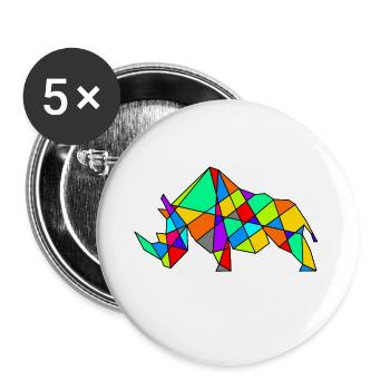 Geometrisches Kamel Puzzle Neonfarben - Buttons groß 56 mm (5er Pack) - Weiß - Vorne