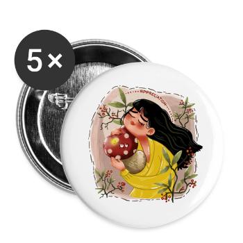 Wertschätzung von Pilzen - Buttons groß 56 mm (5er Pack) - Weiß - Vorne