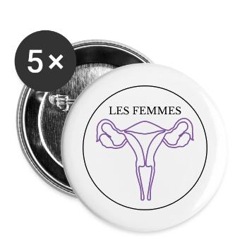 Les Femmes - Buttons groß 56 mm (5er Pack) - Weiß - Vorne