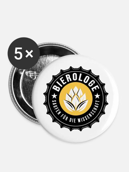 bier biergarten trinkspruch bierologe - Buttons groß 56 mm (5er Pack) - Weiß
