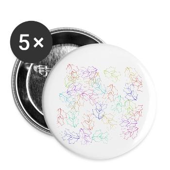 colorful floral design - Buttons large 2.2''/56 mm (5-pack) - white - Front