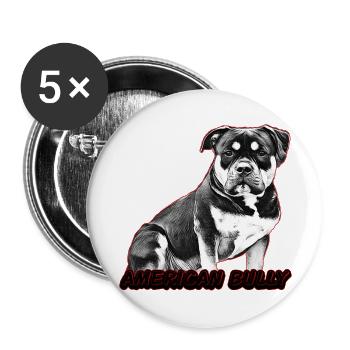American Bully Pocket - Buttons groß 56 mm (5er Pack) - Weiß - Vorne