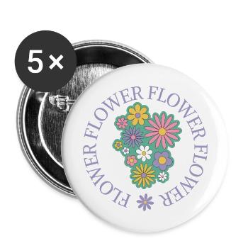 Flower Flower - Buttons groß 56 mm (5er Pack) - Weiß - Vorne