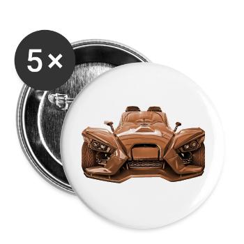 Trike Funcar brown - Buttons large 2.2''/56 mm (5-pack) - white - Front