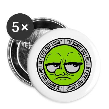 Roll My Eyes Out - Buttons groß 56 mm (5er Pack) - Weiß - Vorne