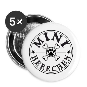 Baby Kind und Hund Haustier Schwangerschaft Kinder - Buttons groß 56 mm (5er Pack) - Weiß - Vorne