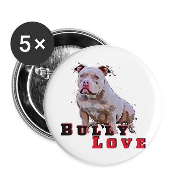 American Pocket BullyLove - Buttons large 2.2''/56 mm (5-pack) - white - Front