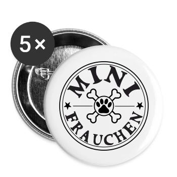 Baby Kind und Hund Haustier Schwangerschaft Kinder - Buttons groß 56 mm (5er Pack) - Weiß - Vorne