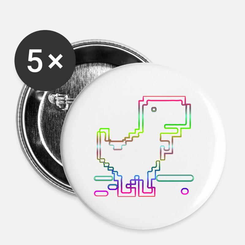 8bitletsgovector - Buttons large 2.2''/56 mm (5-pack) - white