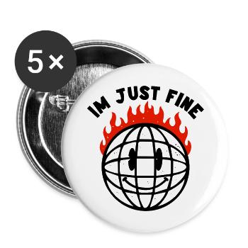 Je vais très bien - Lot de 5 grands badges (56 mm) - blanc - Devant