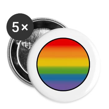 Regenbogen Verlauf Round white shirt - Buttons groß 56 mm (5er Pack) - Weiß - Vorne