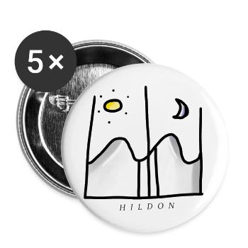Shirts Mugs etc with Day & Night Sun & Moon - Buttons large 2.2''/56 mm (5-pack) - white - Front