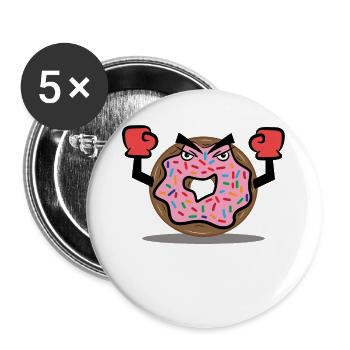 Cool Sweets Donut Sweet Tooth Snack - Lot de 5 grands badges (56 mm) - blanc - Devant