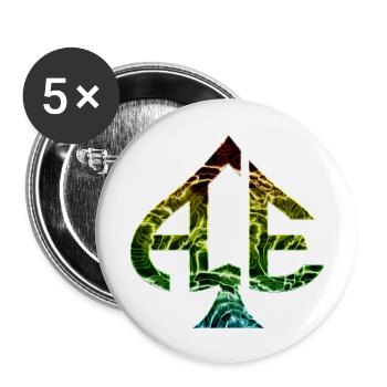 Ace of Spades Casino Poker Kartenspiele Geld Glück - Buttons groß 56 mm (5er Pack) - Weiß - Vorne