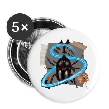 Gros insecte - Lot de 5 grands badges (56 mm) - blanc - Devant