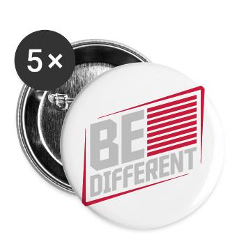 Be different Logo Design - Buttons large 2.2''/56 mm (5-pack) - white - Front