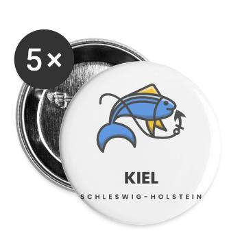 Kiel Schleswig Holstein - Buttons large 2.2''/56 mm (5-pack) - white - Front