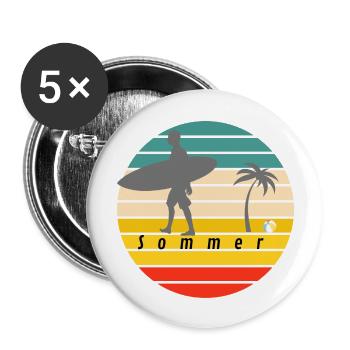 Sommer T Shirt I - Buttons groß 56 mm (5er Pack) - Weiß - Vorne