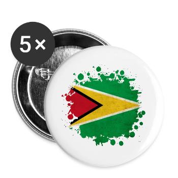 Guyana flag blob - Buttons large 2.2''/56 mm (5-pack) - white - Front