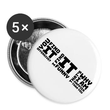 You find it offensive - Buttons large 2.2''/56 mm (5-pack) - white - Front