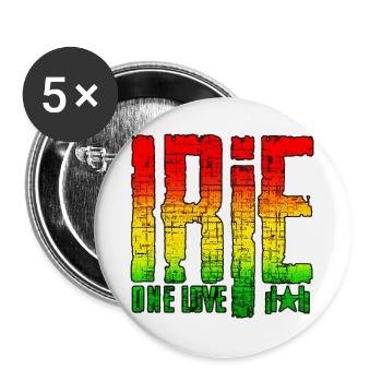 Symboles de paix reggae sur fond de graffiti - Lot de 5 grands badges (56 mm) - blanc - Devant