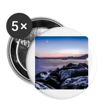 Coucher de soleil au néon - Lot de 5 grands badges (56 mm) - blanc - Devant